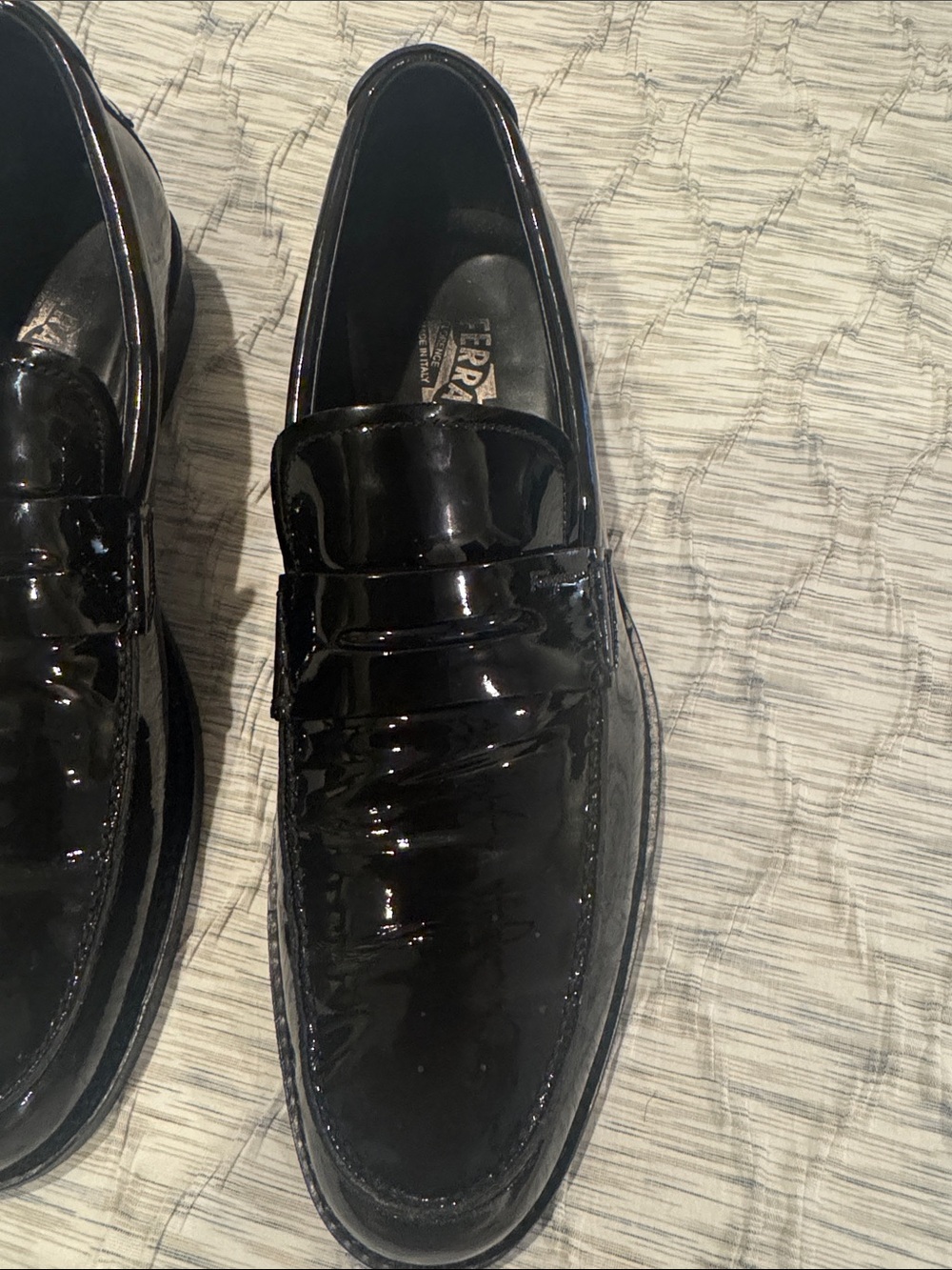 Ferragamo Men's Black Patent Leather Loafer